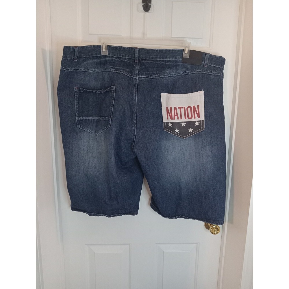 Parish Nation Shorts Mens 52 Dark Denim Jeans Baggy Hip Hop Rap Street‎ Skater